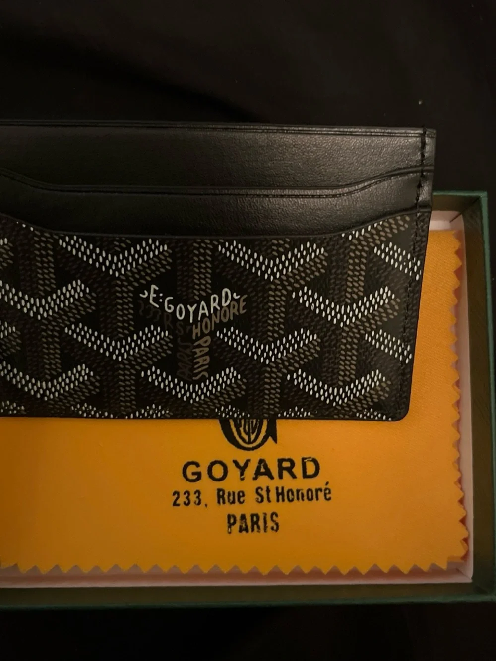 Goyard Black and White Chevron Card Holder